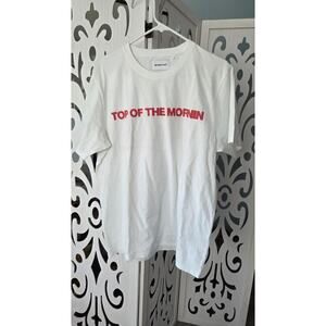 Melrose Place Top of the Morning Lets Get this Shit Graphic White Mens XL NWT